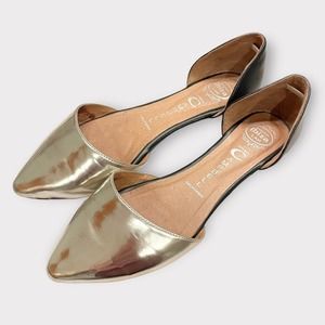 Jeffrey Campbell silver & black pointed toe flats size 8.5